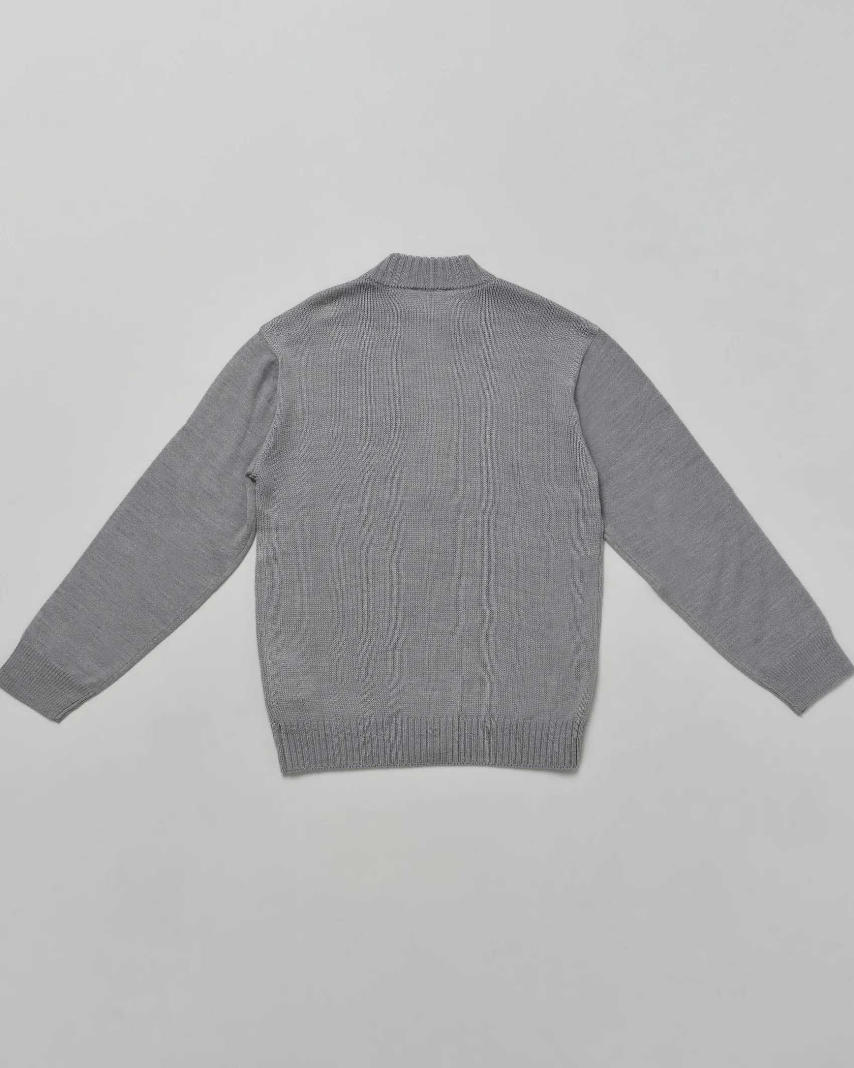 Maglia Emporio Armani lana grigia con zip e bande logate
