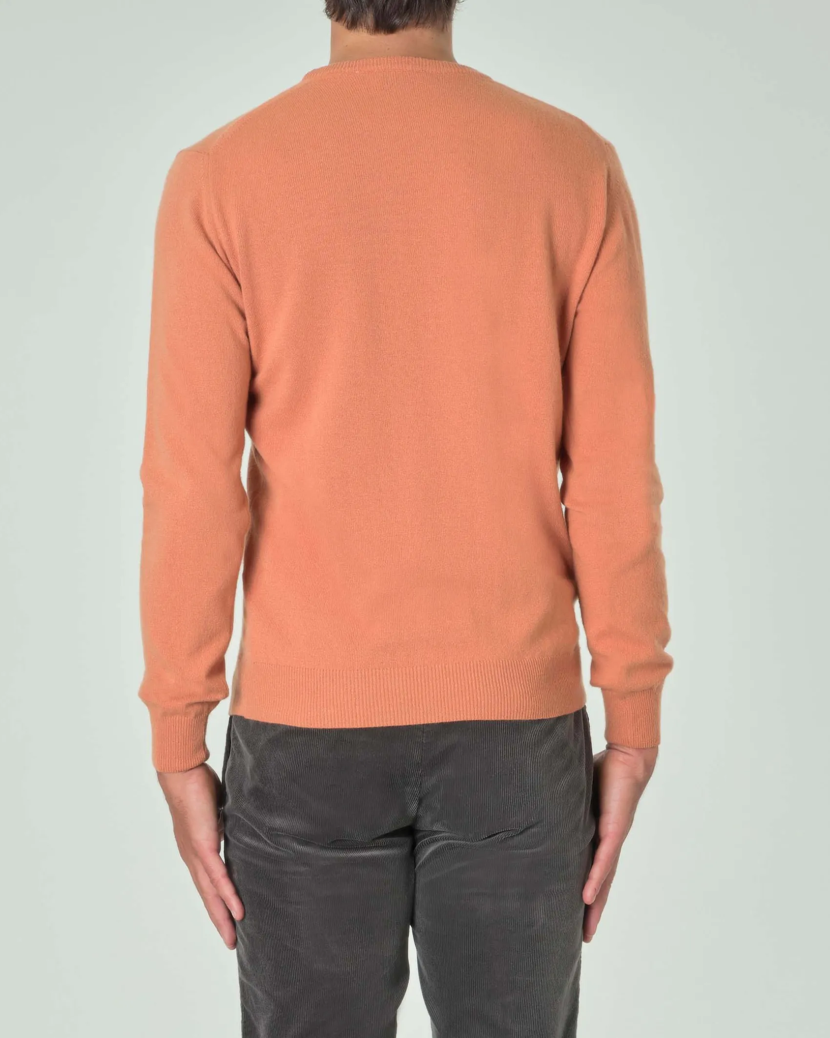 Maglia girocollo Ashki.i arancio in misto lana e cachemire