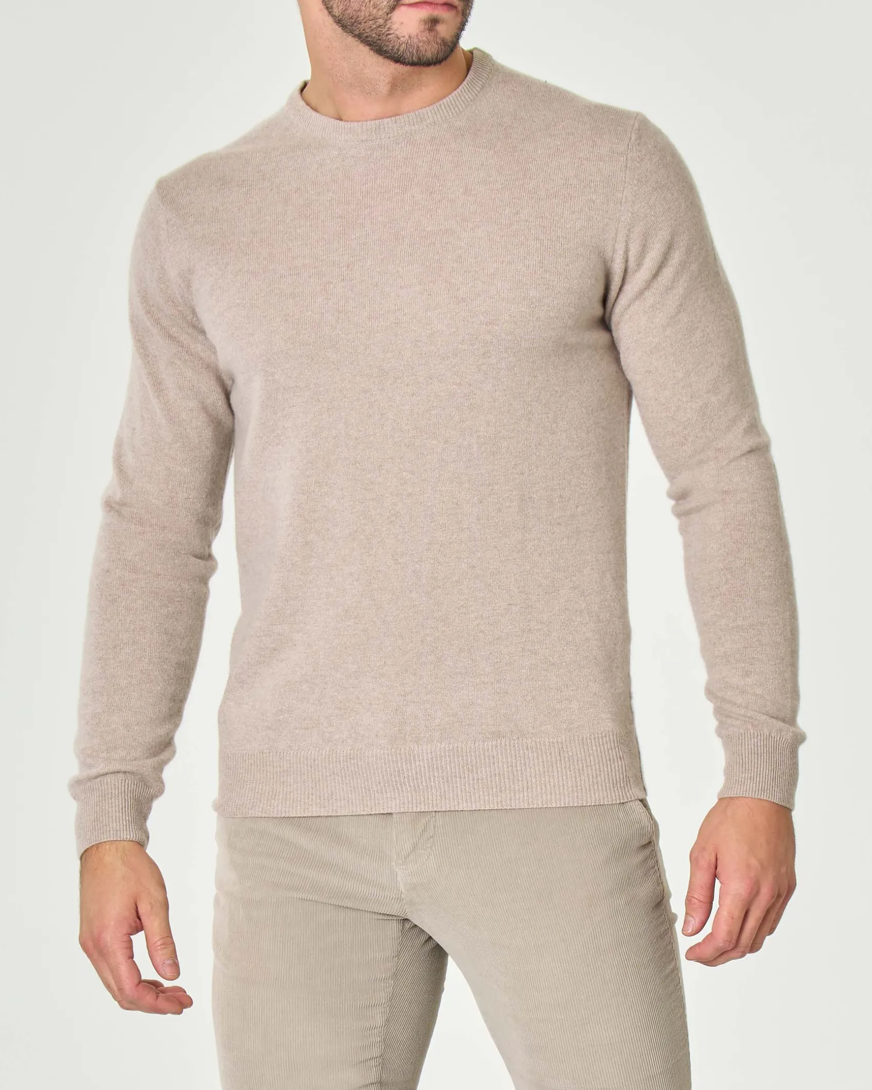 Maglia girocollo Ashki.i avorio in misto lana e cachemire