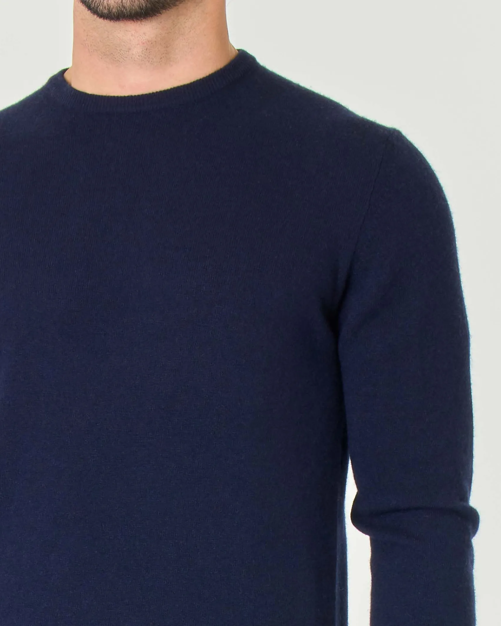 Maglia girocollo Ashki.i blu in misto lana e cachemire