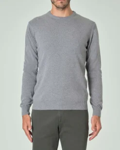 Maglia girocollo Ashki.i grigia in misto lana e cachemire