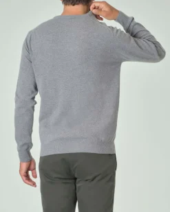 Maglia girocollo Ashki.i grigia in misto lana e cachemire