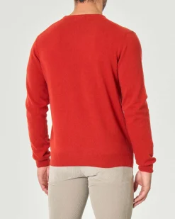 Maglia girocollo Ashki.i tabasco in misto lana e cachemire