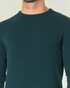 Maglia girocollo Ashki.i verde bottiglia in misto lana e cachemire