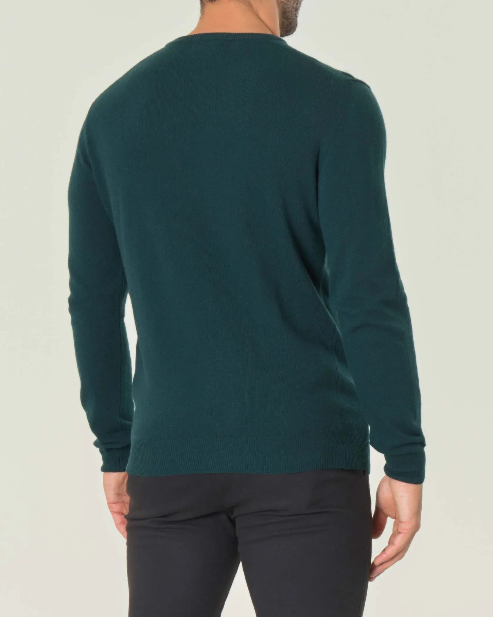 Maglia girocollo Ashki.i verde bottiglia in misto lana e cachemire