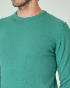 Maglia girocollo Ashki.i verde menta in misto lana e cachemire