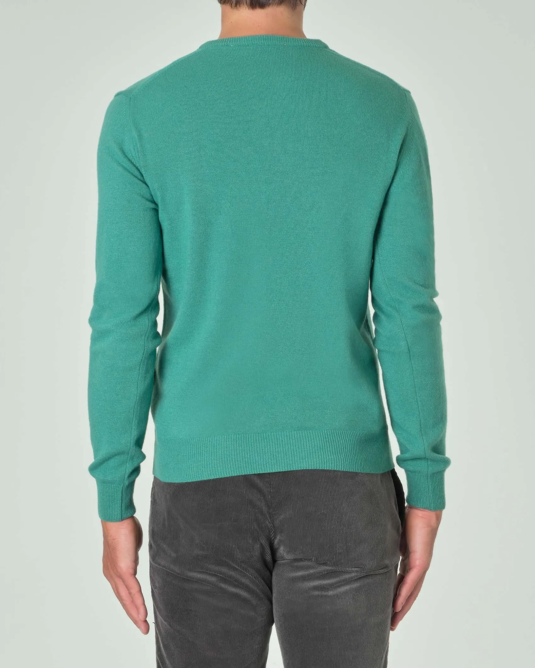 Maglia girocollo Ashki.i verde menta in misto lana e cachemire