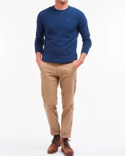 Maglia girocollo Barbour blu indaco in pura lana