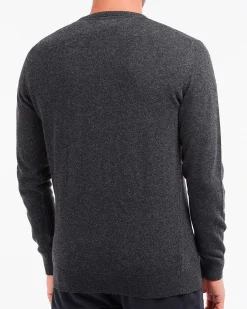 Maglia girocollo Barbour grigio antracite in pura lana