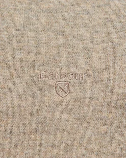 Maglia girocollo Barbour beige in pura lana