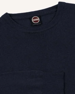 Maglia girocollo Colmar Originals blu in filato di misto lana viscosa e cachemire