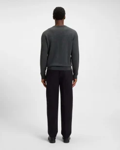 Maglia girocollo Hidoneo Boss grigio antracite in misto cotone e lana