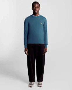 Maglia girocollo Lyle & Scott ottanio in misto cotone e lana merino