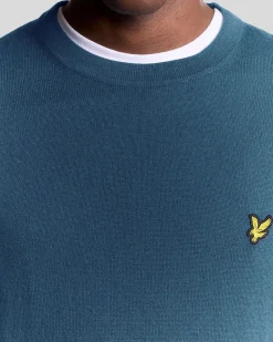 Maglia girocollo Lyle & Scott ottanio in misto cotone e lana merino