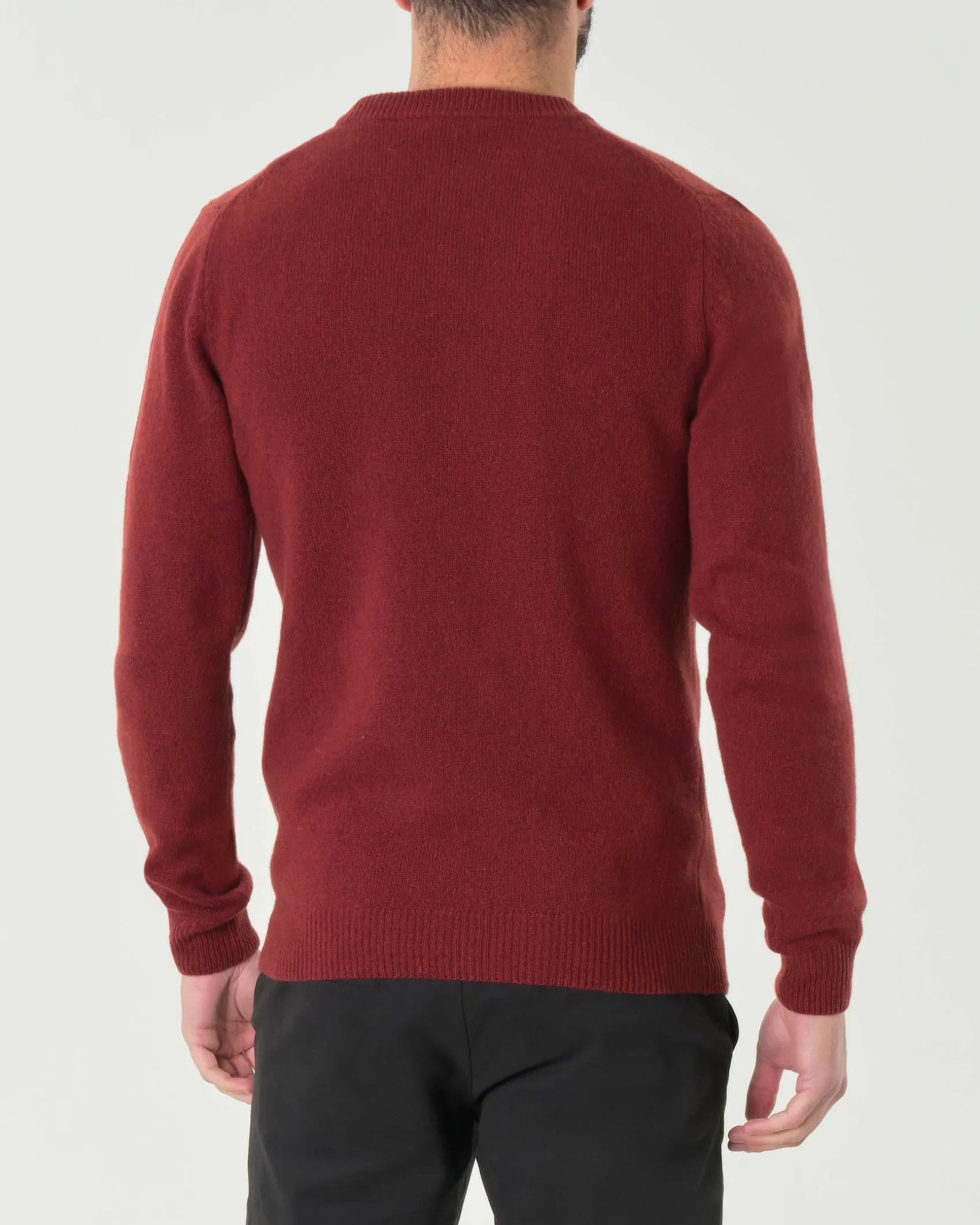 Maglia girocollo My Stuff mouliné rosso mattone in lana finezza 7