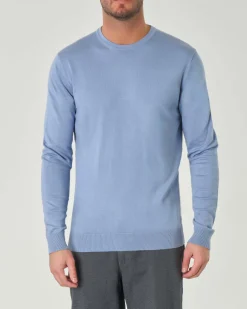 Maglia girocollo Paul Baker azzurra tinta unita