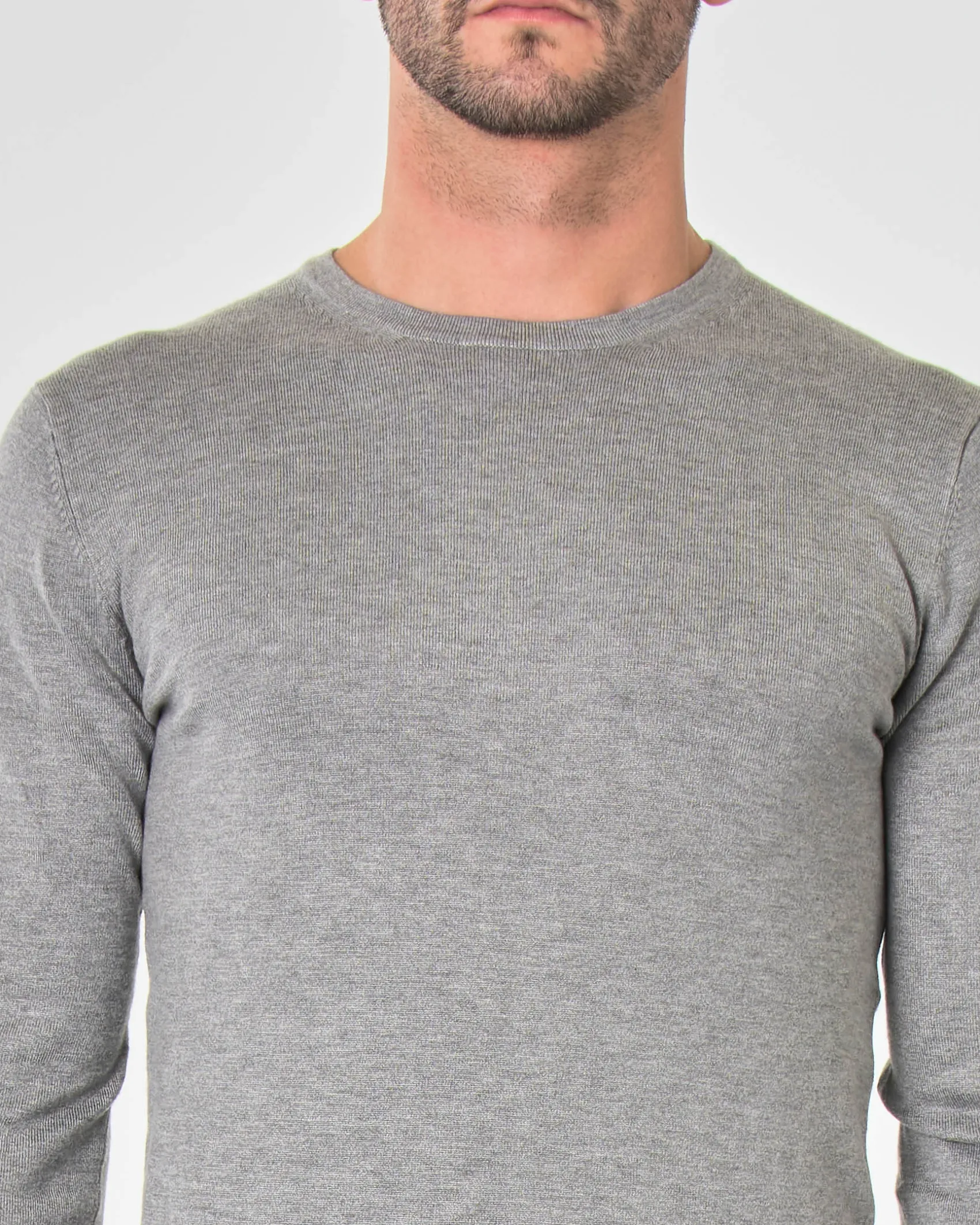 Maglia girocollo Paul Baker grigio chiaro tinta unita