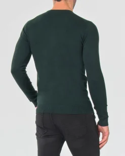 Maglia girocollo Paul Baker verde scuro tinta unita