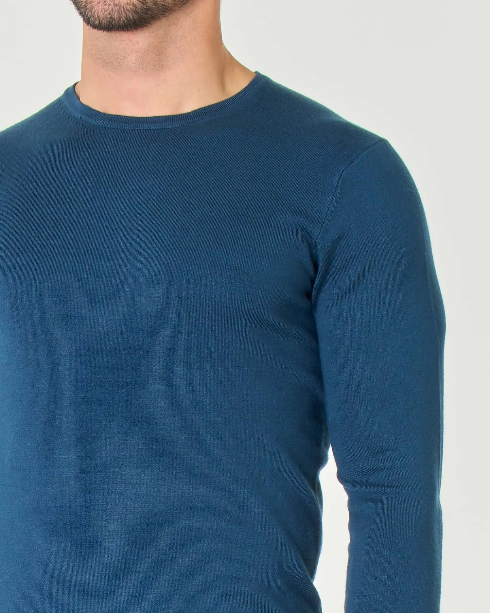 Maglia girocollo Paul Baker blu avio tinta unita
