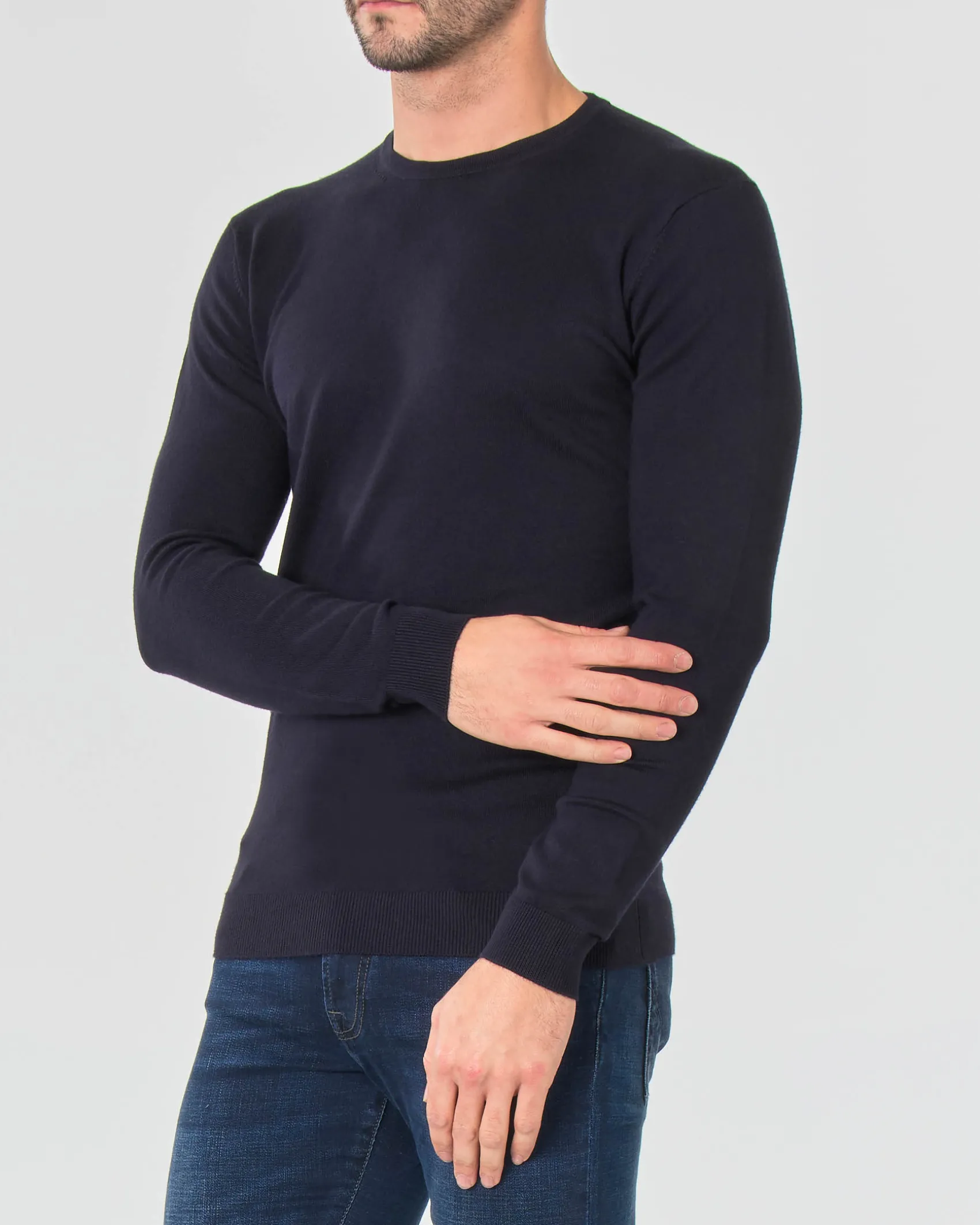 Maglia girocollo Paul Baker blu tinta unita
