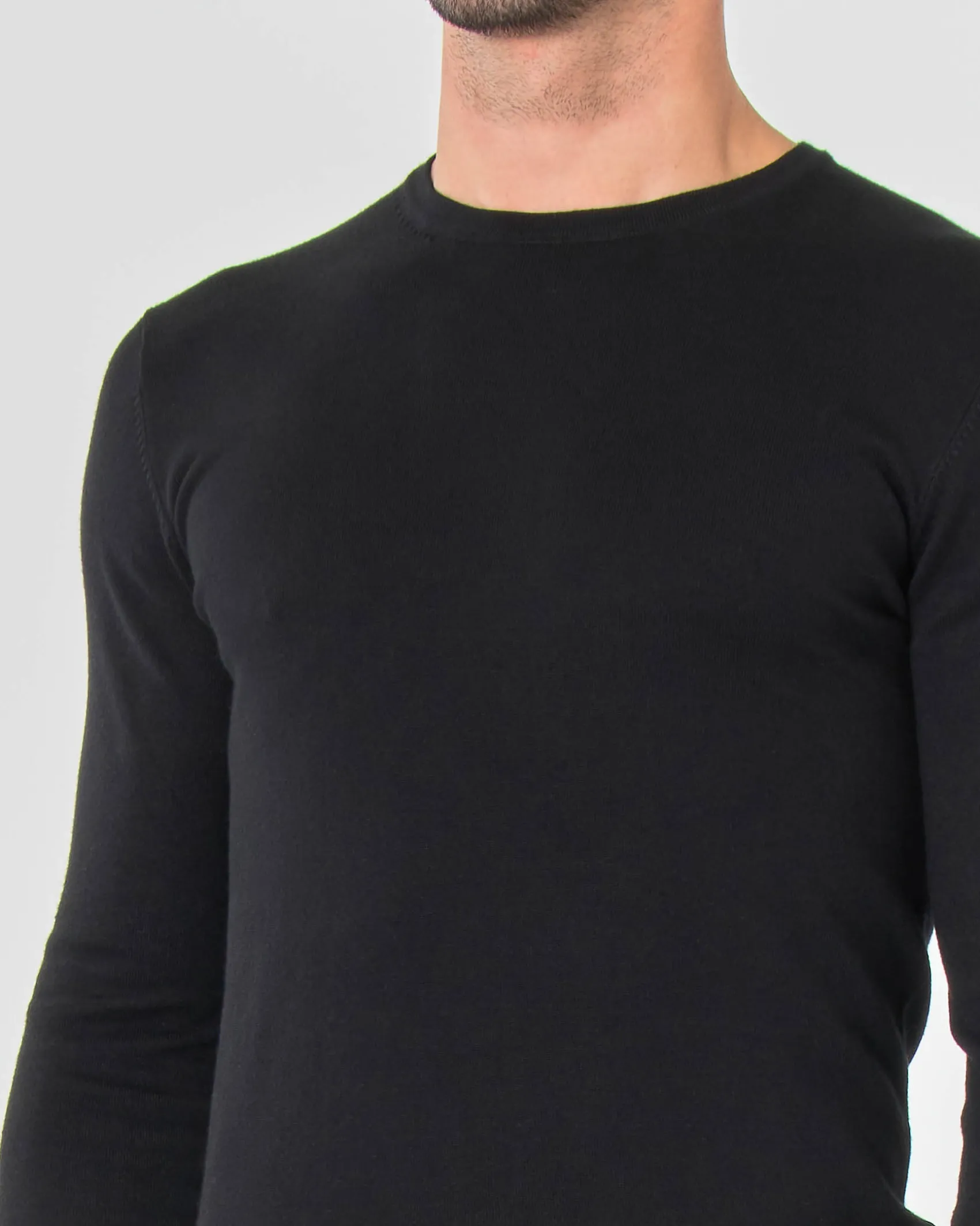 Maglia girocollo Paul Baker nera tinta unita