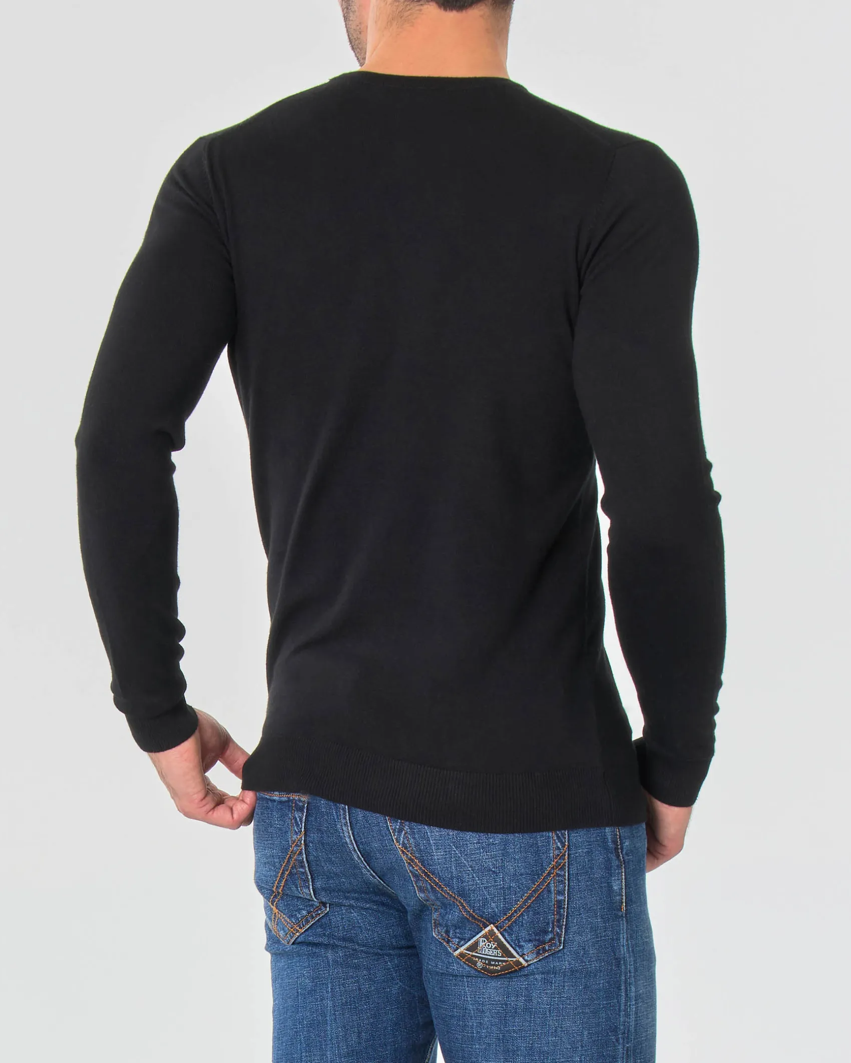 Maglia girocollo Paul Baker nera tinta unita