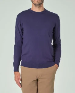 Maglia girocollo Paul Baker blu indaco tinta unita