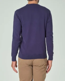 Maglia girocollo Paul Baker blu indaco tinta unita