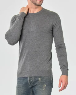 Maglia girocollo Paul Baker grigia tinta unita