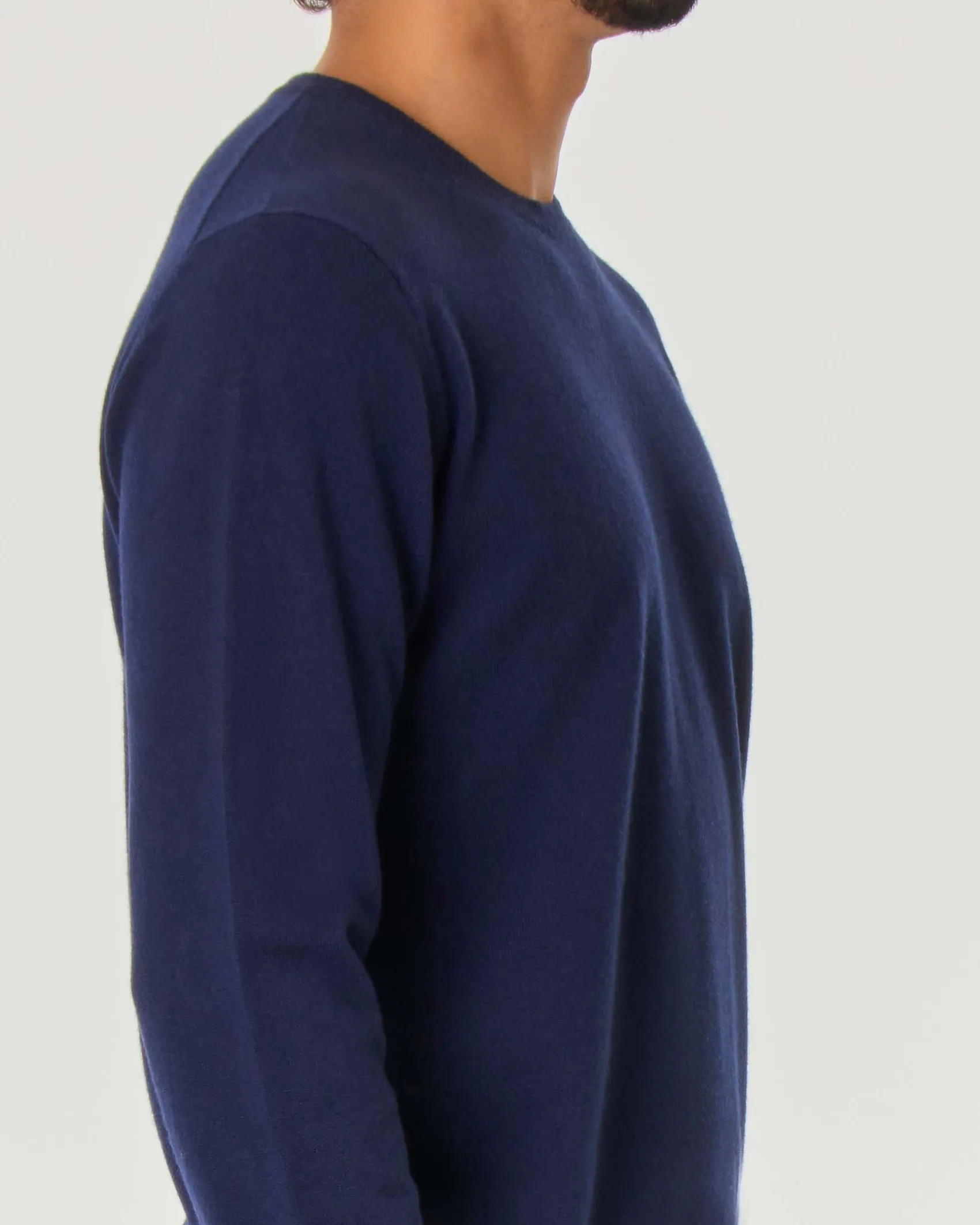 Maglia girocollo Pellizzari blu in puro cachemire