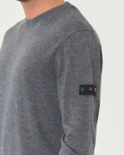 Maglia girocollo Peuterey grigio antracite in misto lana
