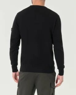 Maglia girocollo Peuterey nera in misto lana