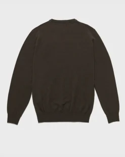 Maglia girocollo Refrigiwear marrone in misto lana viscosa e cachemire