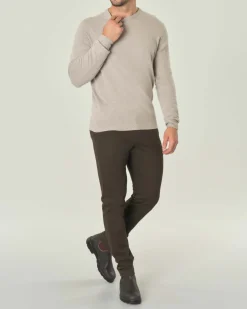 Maglia girocollo R.R.D. beige in misto lana e cachemire
