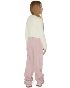 Maglia Guess cropped avorio a costine con zip