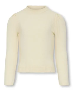 Maglia Kids Only color panna in misto viscosa con maniche a sbuffo
