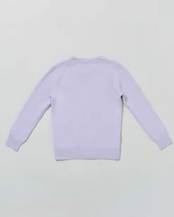Maglia lilla MC2 Saint Barth girocollo in misto lana e cashmere con grafica bambi e scritta Little Dreamer