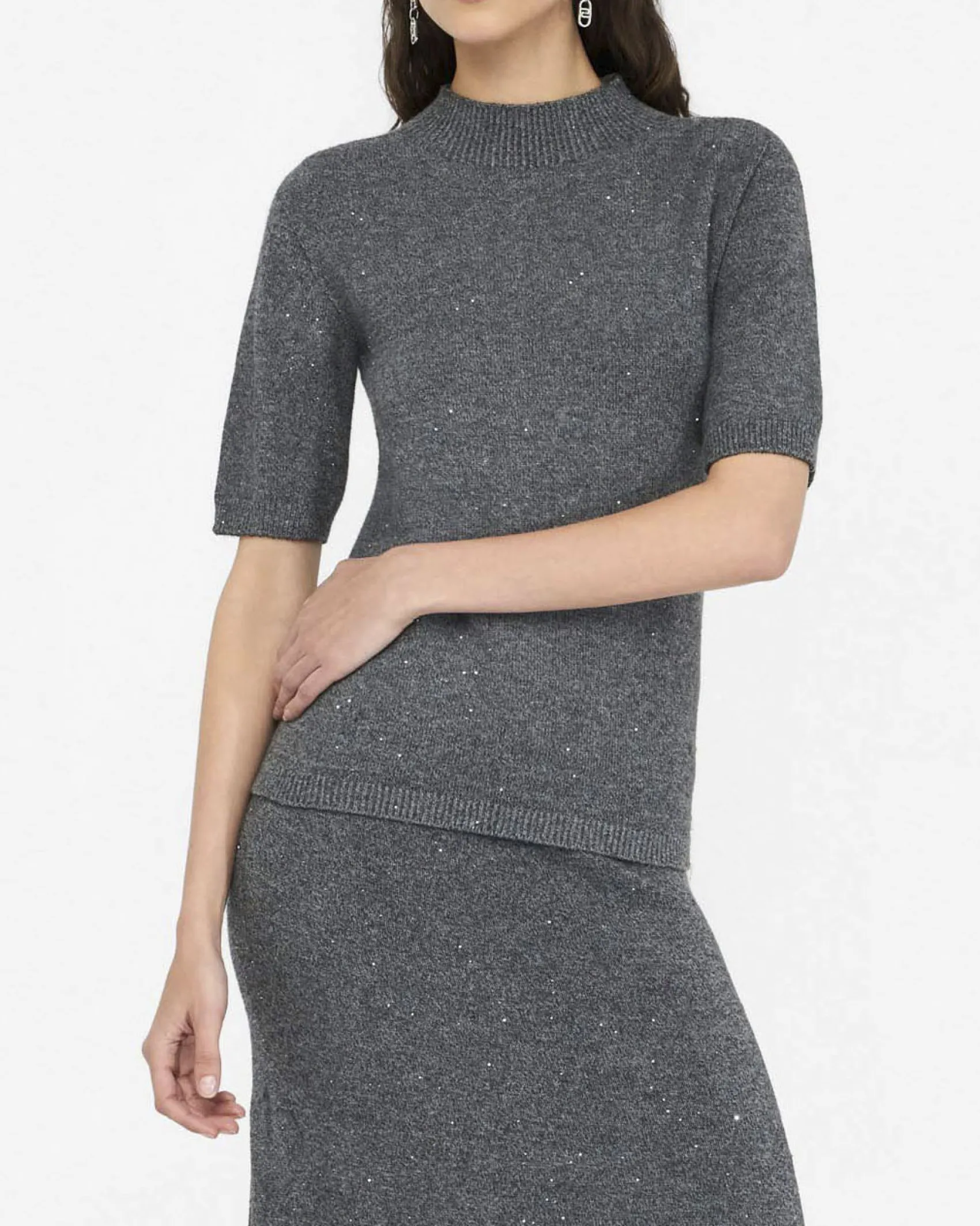 Maglia Liu Jo Jeans grigia in viscosa con dettagli in rilievo