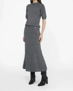 Maglia Liu Jo Jeans grigia in viscosa con dettagli in rilievo