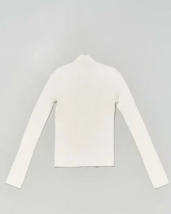 Maglia lupetto Twinset avorio in misto viscosa a costine
