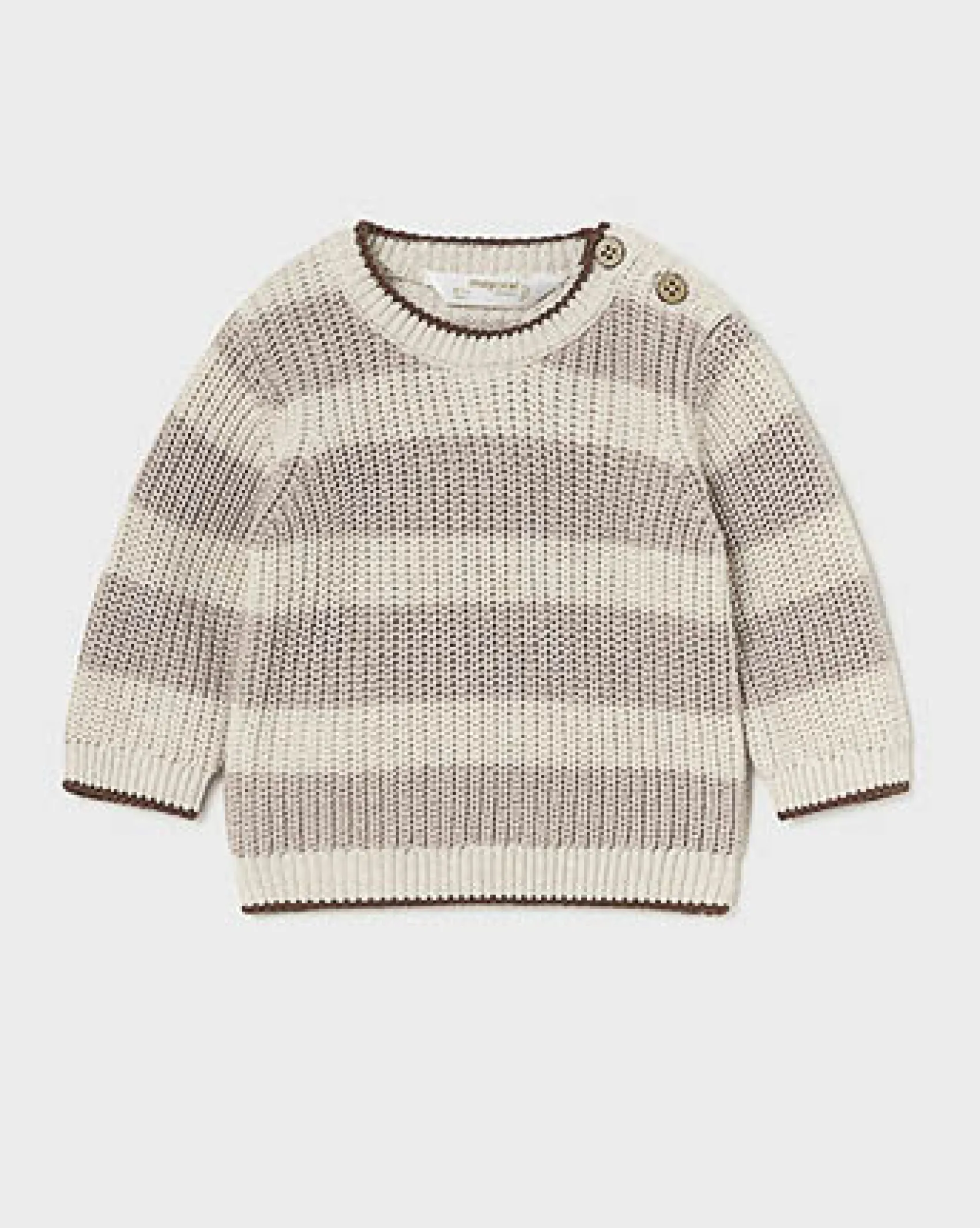 Maglia Mayoral a righe marroni e panna in cotone tricot