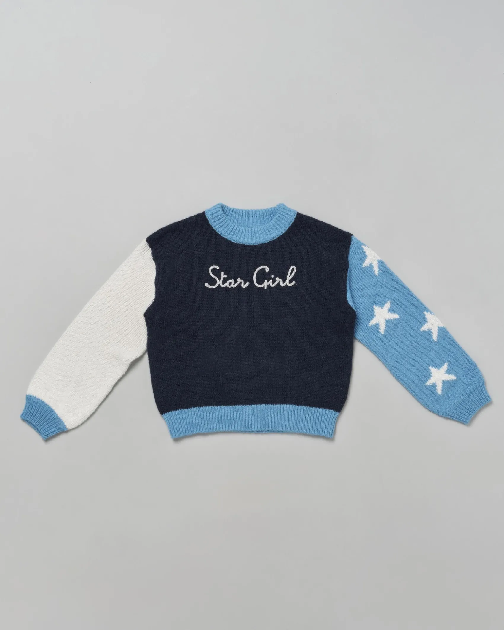 Maglia MC2 Saint Barth in misto lana di alpaca con stelle e scritta 'Star Girl'