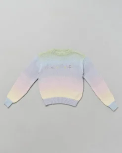 Maglia MC2 Saint Barth multicolor sfumata in misto alpaca con scritta logo