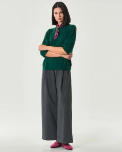 Maglia over verde bottiglia Hlo! a maniche corte in misto viscosa