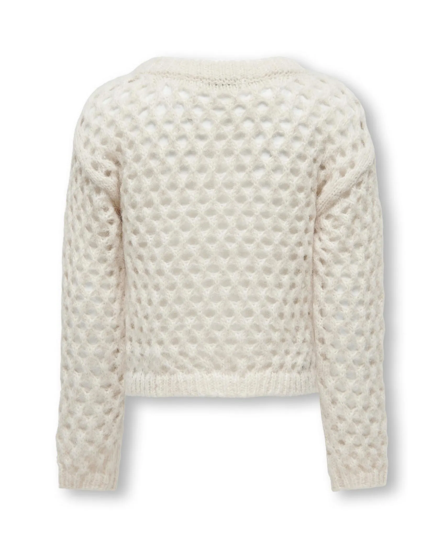 Maglia panna traforata all-over