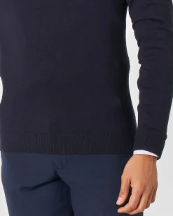 Maglia Paul Baker blu scollo a V tinta unita