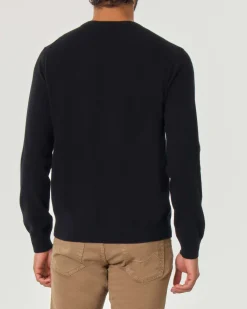 Maglia Pellizzari nera girocollo in puro cachemire