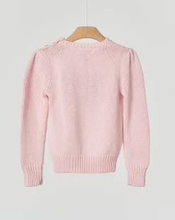 Maglia Polo Ralph Lauren rosa girocollo in cotone con bandiera USA