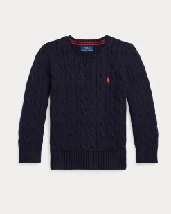 Maglia Polo Ralph Lauren blu in cotone a trecce
