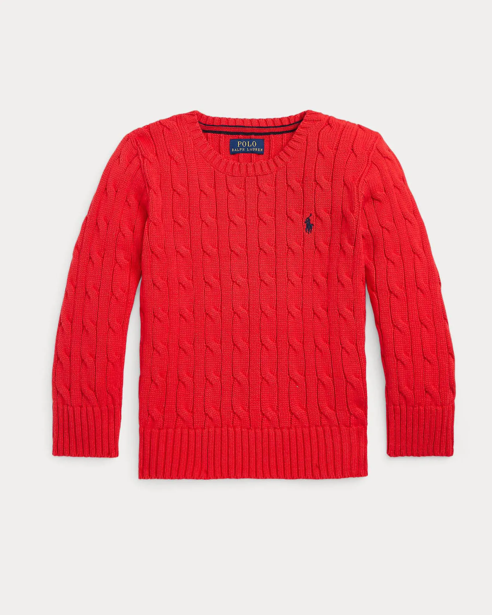 Maglia Polo Ralph Lauren rossa in cotone a trecce